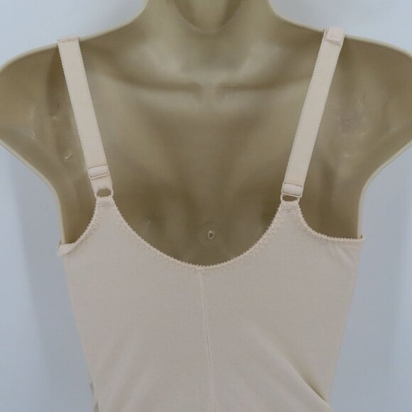 Vintage Olga 36C 43010 Beige Ivory Lace Panel Bodysuit Teddy Shapewear Womens - Picture 8 of 16
